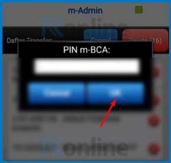 8 Masukkan PIN m BCA untuk Proses Menghapus Daftar Transfer di BCA Mobile