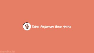 Tabel Pinjaman Bina Artha