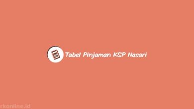 Tabel Pinjaman KSP Nasari