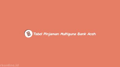 Tabel Pinjaman Multiguna Bank Aceh